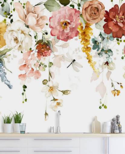 hængende pastel tonet blomster tapet hængende pastel tonet blomster tapet