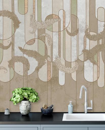 papier peint art déco brun neutre papier peint art déco brun neutre