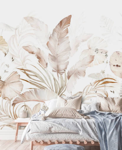 neutral palm leaves wallpaper neutral palm leaves wallpaper