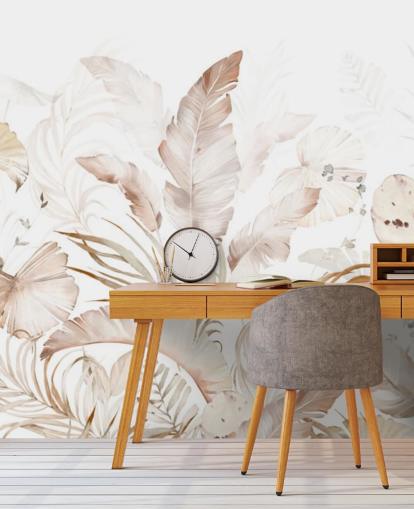 neutral palm leaves wallpaper neutral palm leaves wallpaper