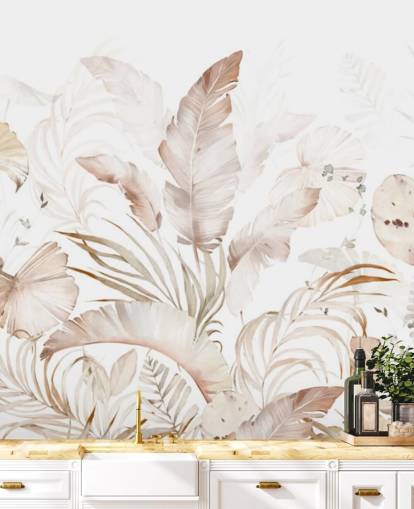 neutral palm leaves wallpaper neutral palm leaves wallpaper