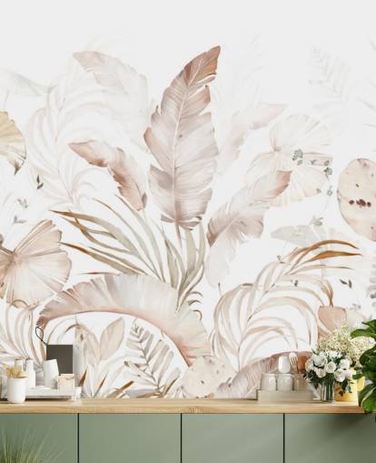 neutral palm leaves wallpaper neutral palm leaves wallpaper