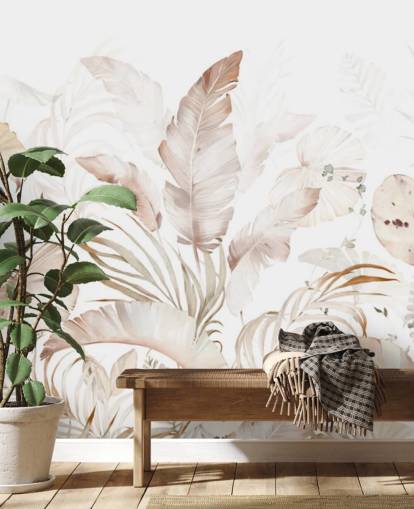 papel de parede neutro de folhas papel de parede neutro de folhas