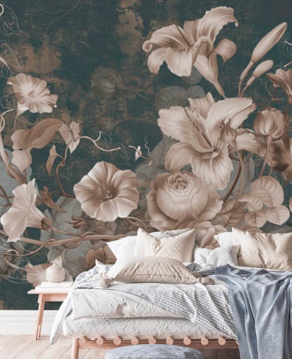 dusty pink flowers against dark background wallpaper dusty pink flowers against dark background wallpaper