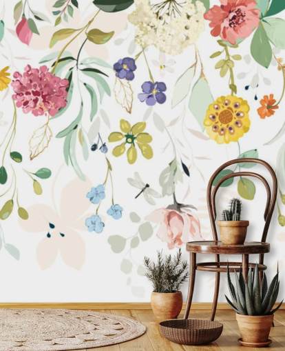 farverige blomster tapet farverige blomster tapet