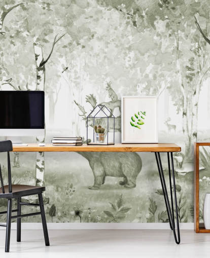 fondo de pantalla de bosque verde y blanco con animales fondo de pantalla de bosque verde y blanco con animales