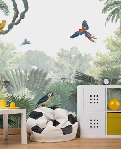 behang voor tropische junglepapegaaien behang voor tropische junglepapegaaien