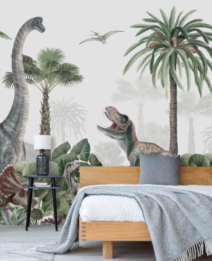 carta da parati dinosauri nella giungla carta da parati dinosauri nella giungla