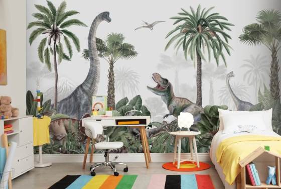 dinosaurs in jungle wallpaper