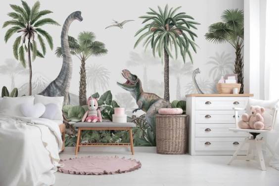 dinosaurs in jungle wallpaper