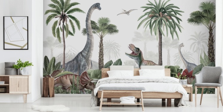 Dinosaurier im Dschungel Tapete
