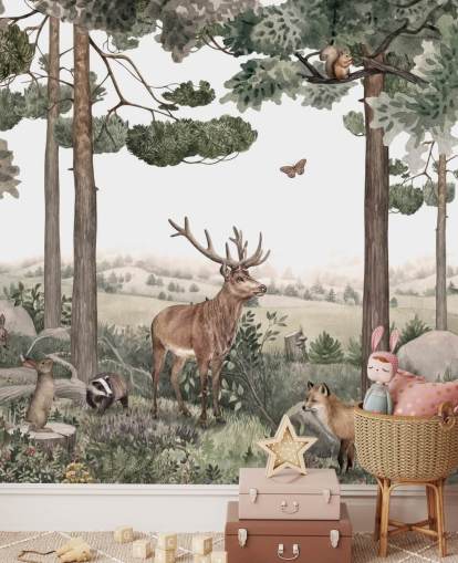 woodland animals in forest wallpaper woodland animals in forest wallpaper