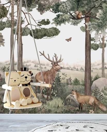 woodland animals in forest wallpaper woodland animals in forest wallpaper