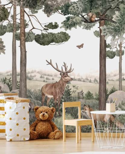 woodland animals in forest wallpaper woodland animals in forest wallpaper