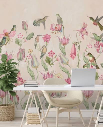 pretty tulips & hummingbirds wallpaper pretty tulips & hummingbirds wallpaper