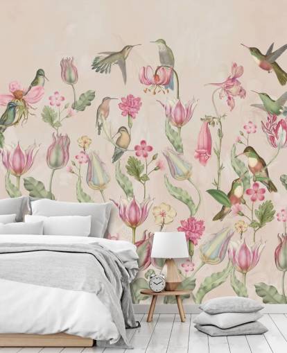 pretty tulips & hummingbirds wallpaper pretty tulips & hummingbirds wallpaper