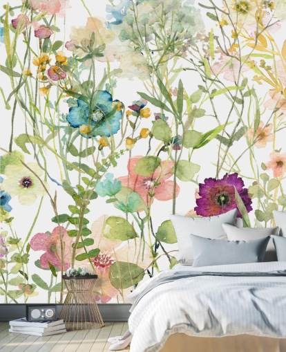 colourful floral wallpaper colourful floral wallpaper