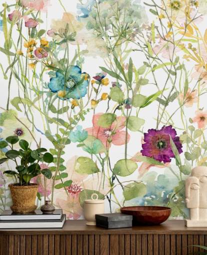colourful floral wallpaper colourful floral wallpaper
