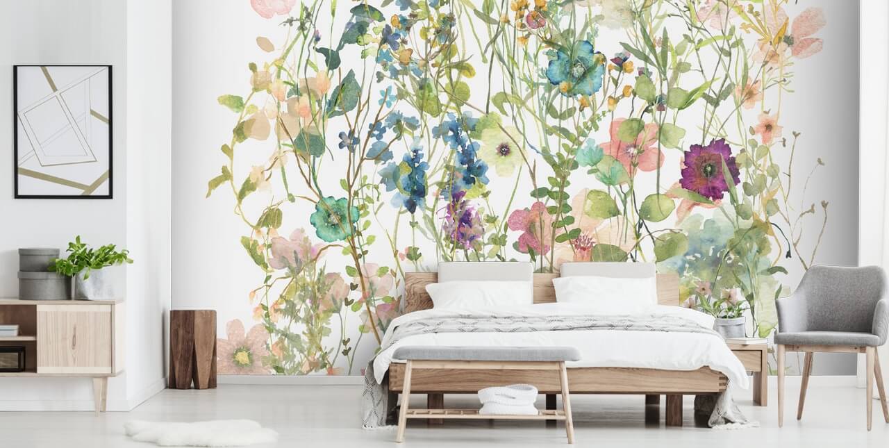 mooi kleurrijk bloemenbehang