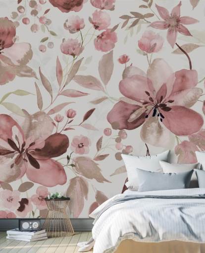 pastel pink watercolour floral wallpaper pastel pink watercolour floral wallpaper