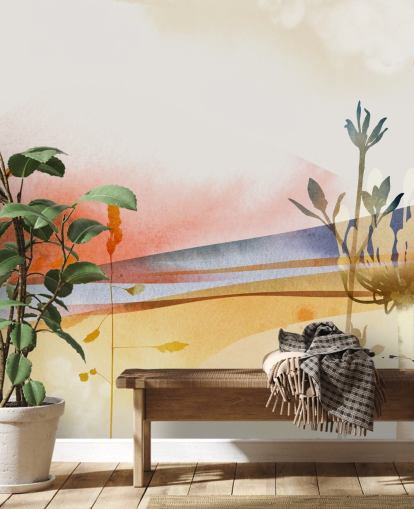 carta da parati astratta spiaggia arancione, gialla e blu carta da parati astratta spiaggia arancione, gialla e blu