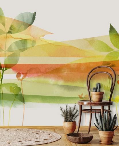 carta da parati natura arancione e verde carta da parati natura arancione e verde