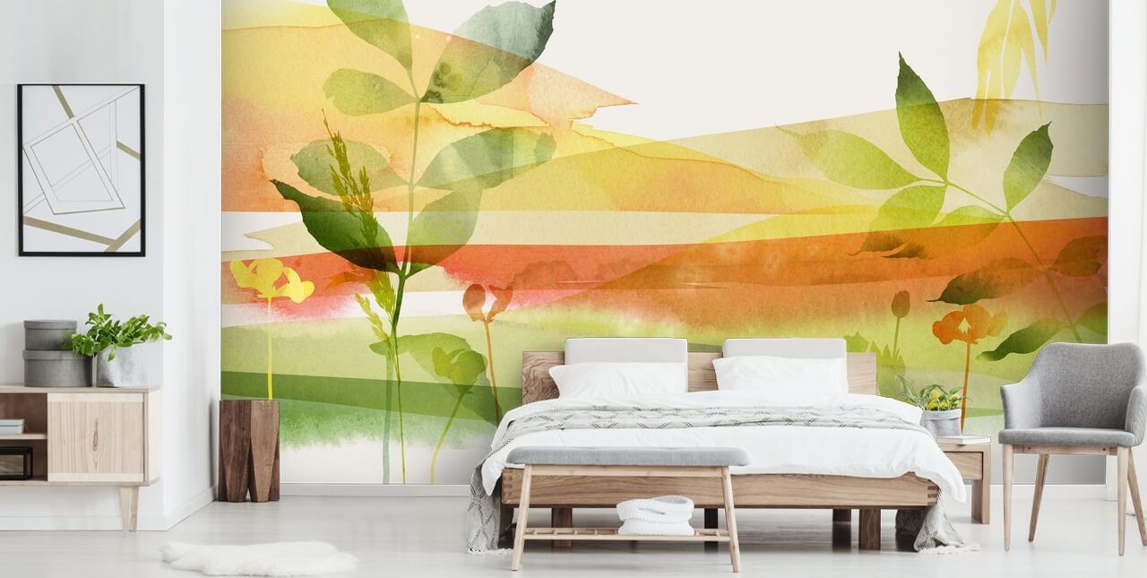 orange and green nature wallpaper