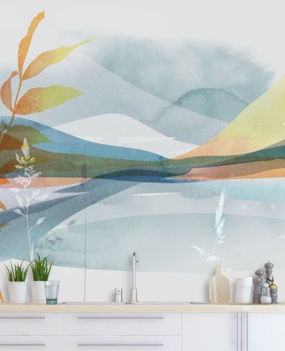 papel de parede abstrato laranja e azul lago papel de parede abstrato laranja e azul lago