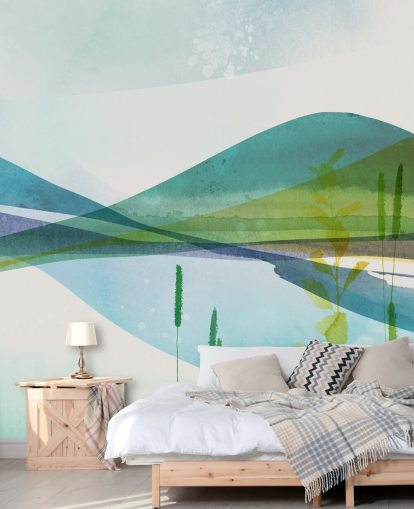 blue, green and yellow abstract lake wallpaper blue, green and yellow abstract lake wallpaper