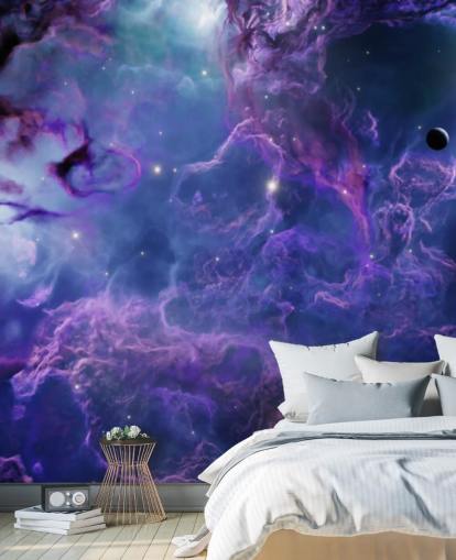 Deep violetti ja tummansininen tila sumuinen tapetti Deep violetti ja tummansininen tila sumuinen tapetti