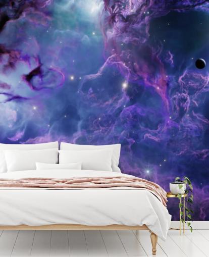 Deep purple and dark blue space nebular wallpaper Deep purple and dark blue space nebular wallpaper