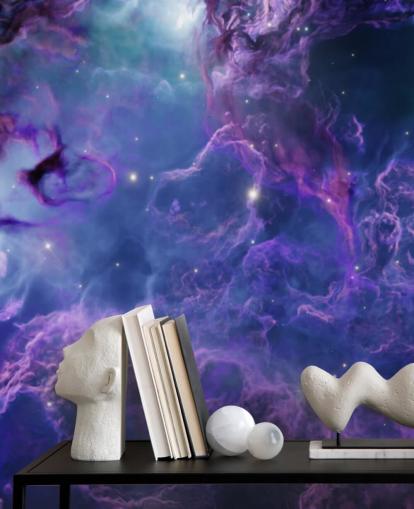 Deep purple and dark blue space nebular wallpaper Deep purple and dark blue space nebular wallpaper