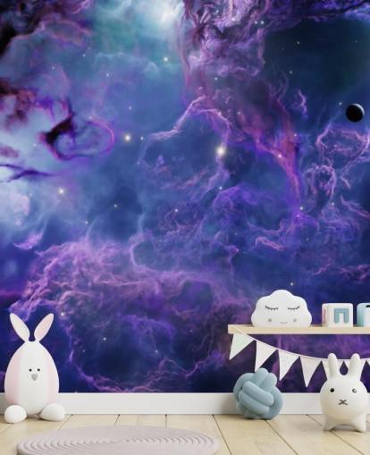 Deep purple and dark blue space nebular wallpaper Deep purple and dark blue space nebular wallpaper