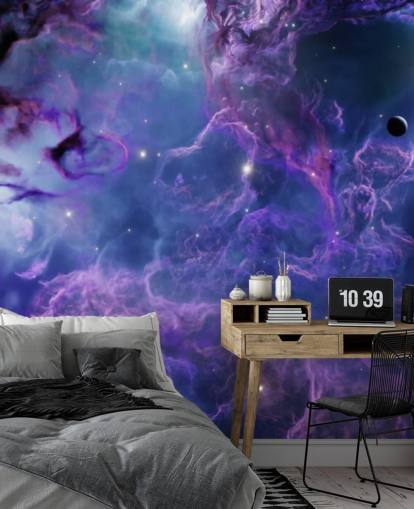 Deep purple and dark blue space nebular wallpaper Deep purple and dark blue space nebular wallpaper