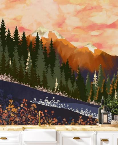 Rolling Hills with Forest Trees And Distant Mountains Rolling Hills with Forest Trees And Distant Mountains