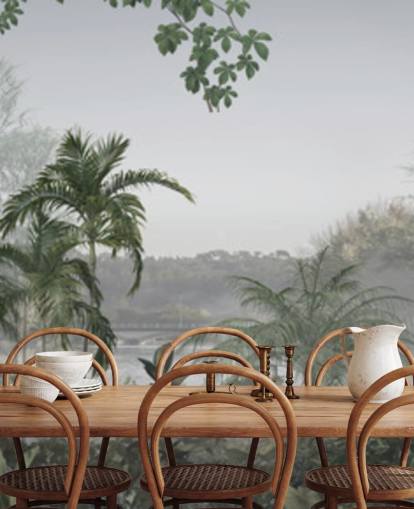 Green panoramic tropical jungle tree landscape wallpaper Green panoramic tropical jungle tree landscape wallpaper