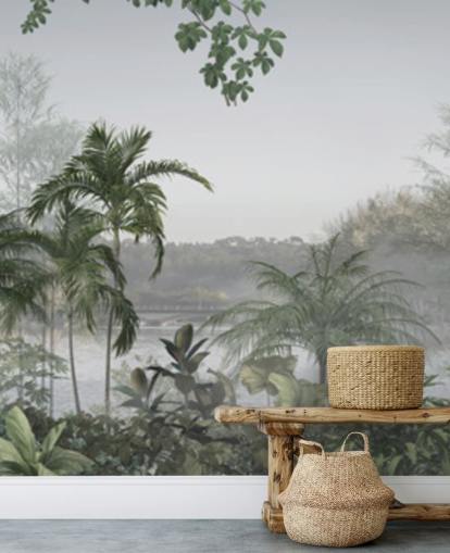 Green panoramic tropical jungle tree landscape wallpaper Green panoramic tropical jungle tree landscape wallpaper