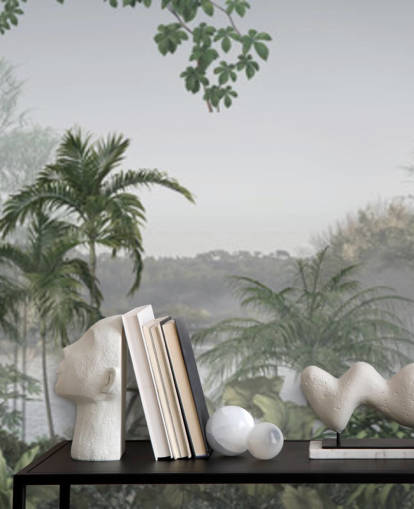 Green panoramic tropical jungle tree landscape wallpaper Green panoramic tropical jungle tree landscape wallpaper