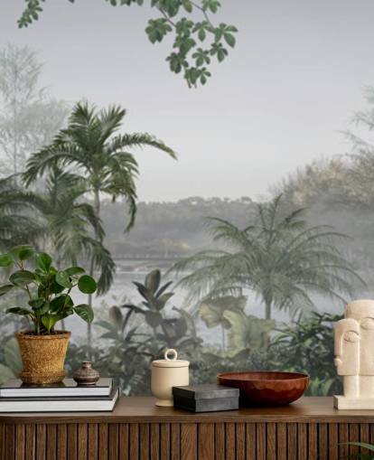 Green panoramic tropical jungle tree landscape wallpaper Green panoramic tropical jungle tree landscape wallpaper