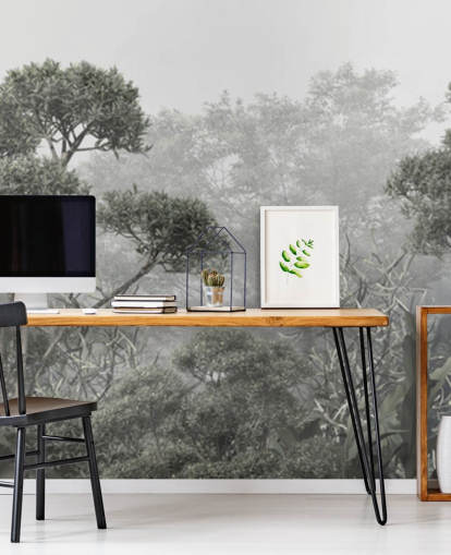 Fondo de pantalla de árboles selváticos verdes apagados Fondo de pantalla de árboles selváticos verdes apagados