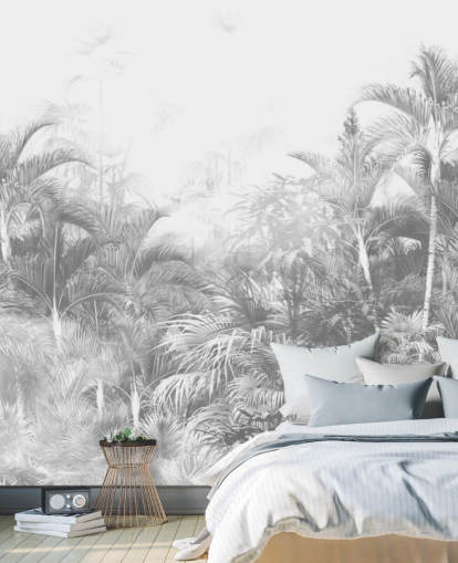 Faded black and white jungle trees wallpaper Faded black and white jungle trees wallpaper