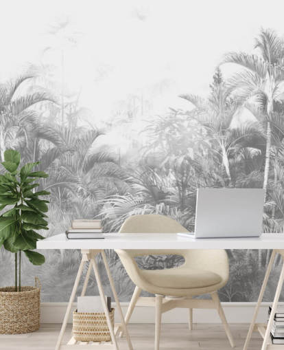 Faded black and white jungle trees wallpaper Faded black and white jungle trees wallpaper