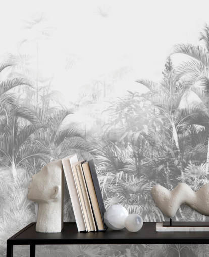 Faded black and white jungle trees wallpaper Faded black and white jungle trees wallpaper