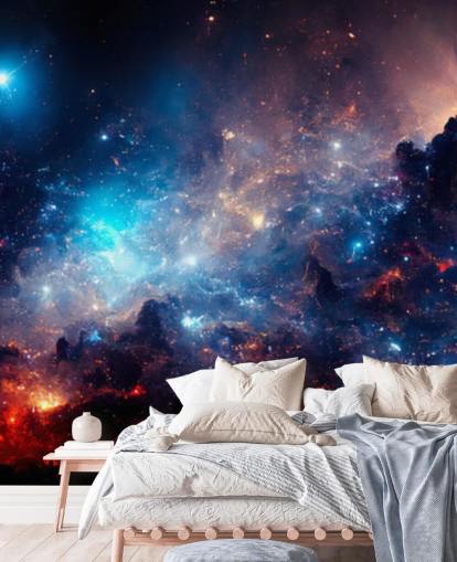 Lila och blå nebular solsystem tapeter Lila och blå nebular solsystem tapeter