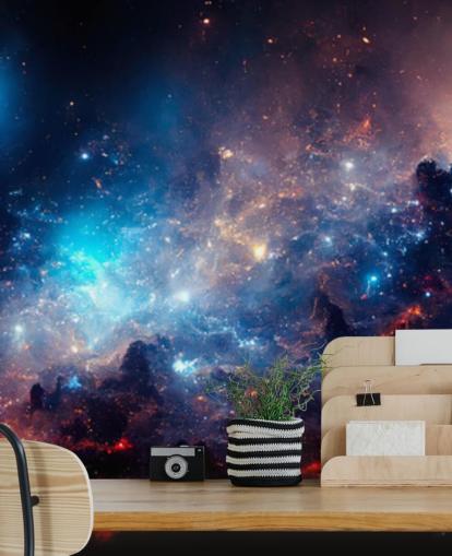 Carta da parati del sistema solare nebulare viola e blu Carta da parati del sistema solare nebulare viola e blu