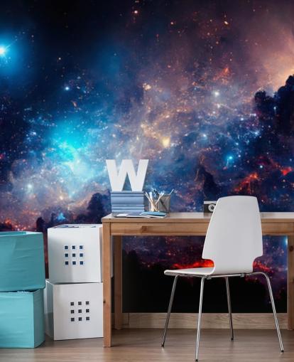 Lilla og blå nebulære solsystem tapet Lilla og blå nebulære solsystem tapet