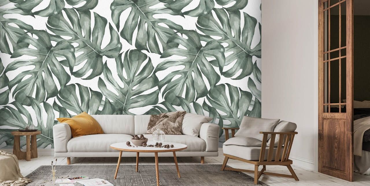 Monstera Leaves Wallpaper | Wallsauce UK