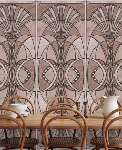 Bluskrosa art deco tapet Bluskrosa art deco tapet