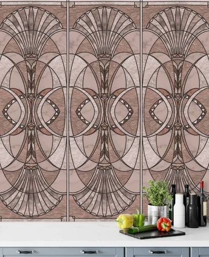 Papel pintado art deco rosa rubor Papel pintado art deco rosa rubor