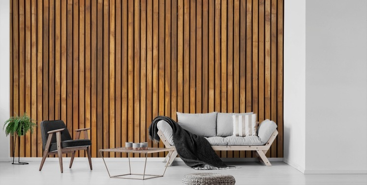 wooden slat wallpaper mural